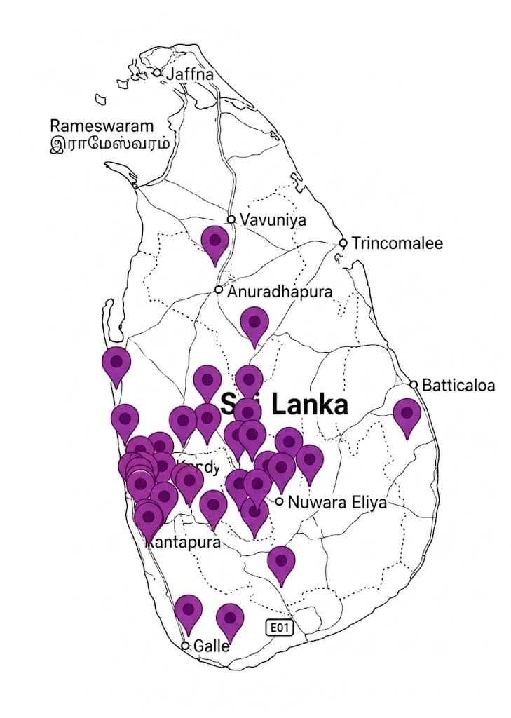 Sri Lanka Branch Map